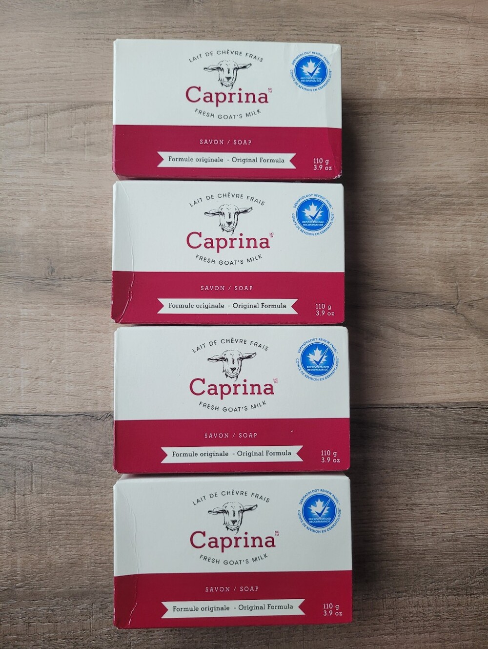 Caprina Original Formula Goat's Milk Soap 4 Bars New Sealed 110g/bar